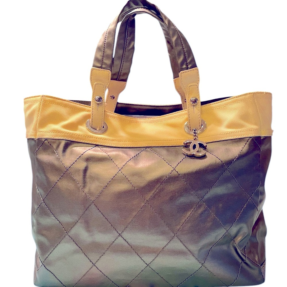 Chanel Paris Biarritz MM Coated Canvas Tote bag with COA